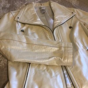 Chico's Pearlized Leather Coat